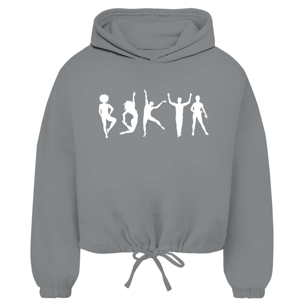 Damen Cropped Oversize Hoodie "Tänzerinnen Silhouetten"