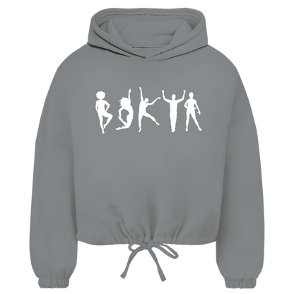 Damen Cropped Oversize Hoodie "Tänzerinnen Silhouetten"