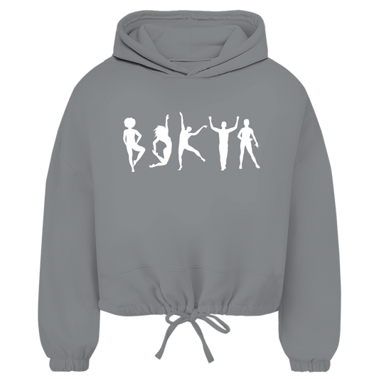 Damen Cropped Oversize Hoodie "Tänzerinnen Silhouetten"