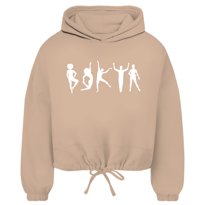Damen Cropped Oversize Hoodie "Tänzerinnen Silhouetten"