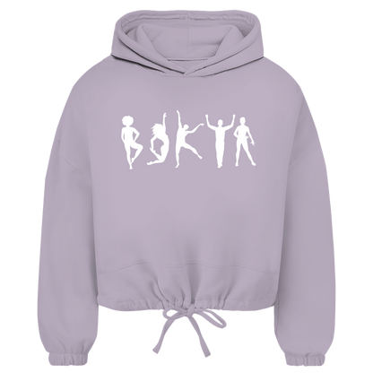 Damen Cropped Oversize Hoodie "Tänzerinnen Silhouetten"