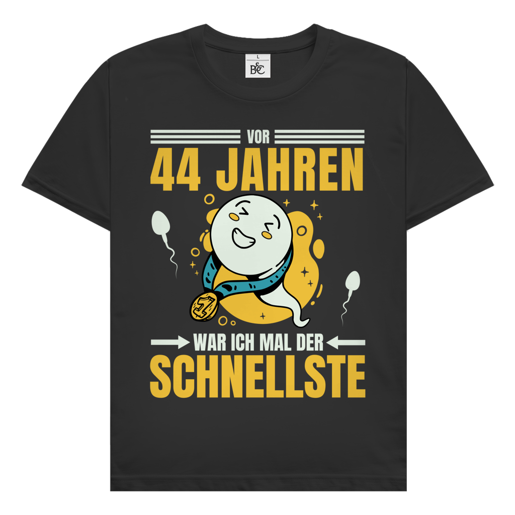 Herren T-Shirt "Vor 44 Jahren war ich mal der Schnellste" schwarz