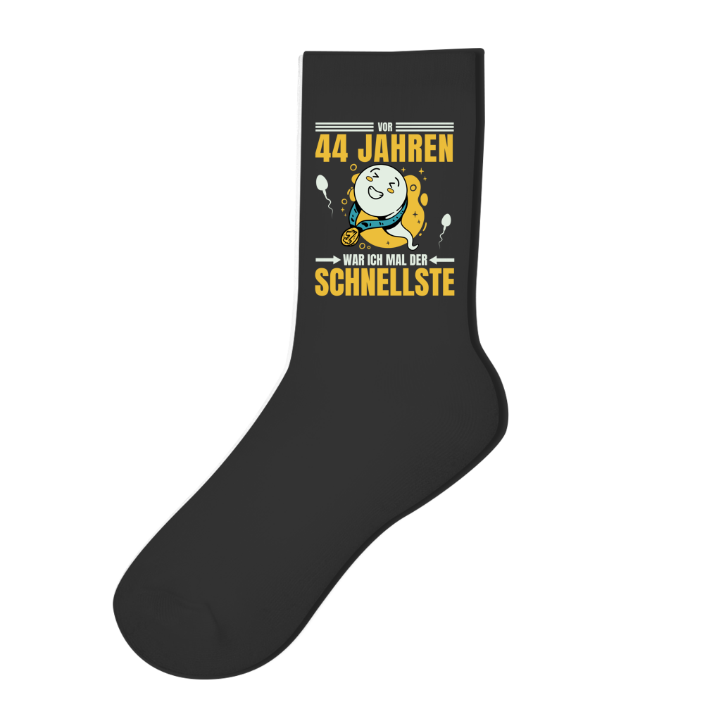 Socken "Vor 44 Jahren war ich mal der Schnellste"