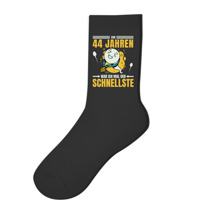 Socken "Vor 44 Jahren war ich mal der Schnellste"
