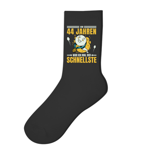 Socken "Vor 44 Jahren war ich mal der Schnellste"