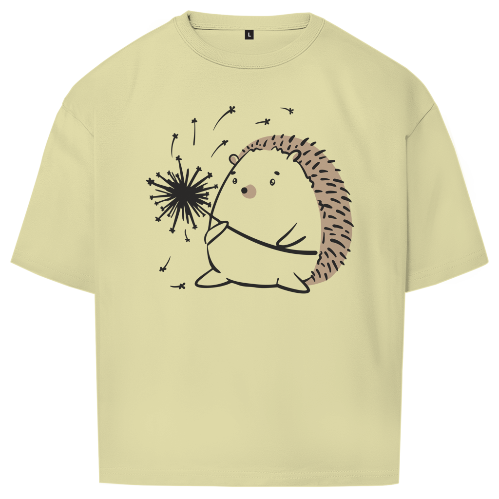 Oversize T-Shirt "Igel mit Pusteblume"