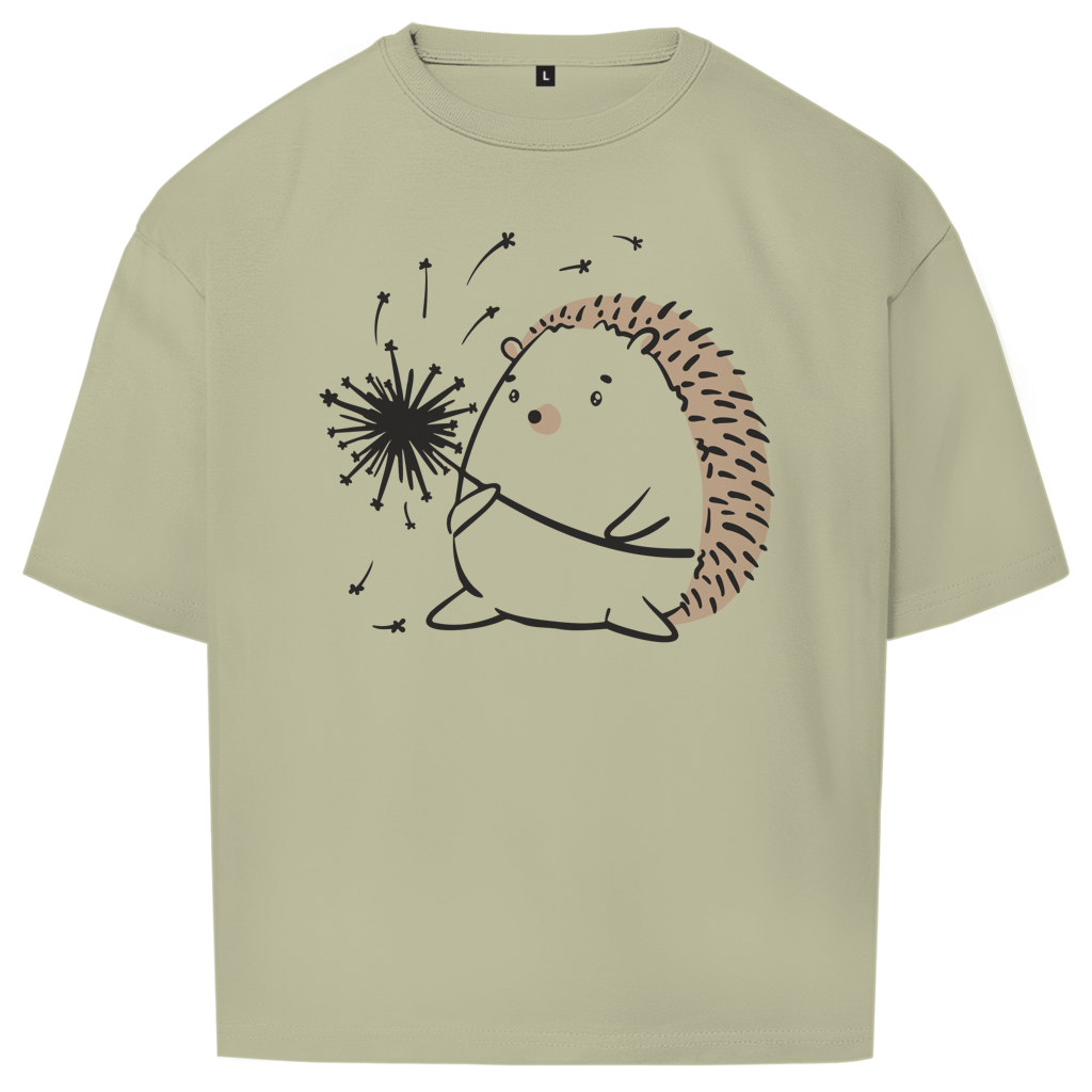 Oversize T-Shirt "Igel mit Pusteblume"