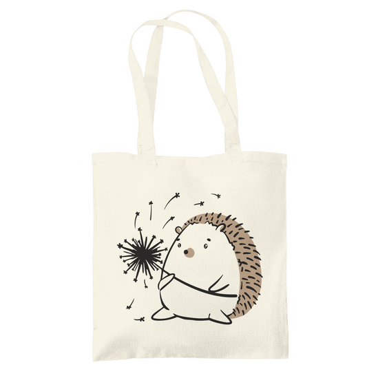 Tragetasche "Igel mit Pusteblume" beige