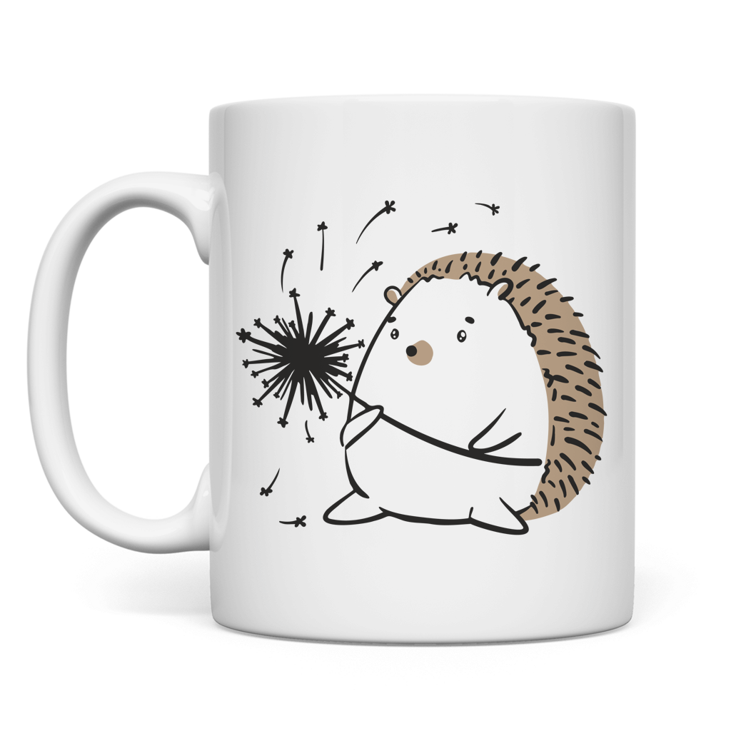 Tasse "Igel mit Pusteblume" Rückseite