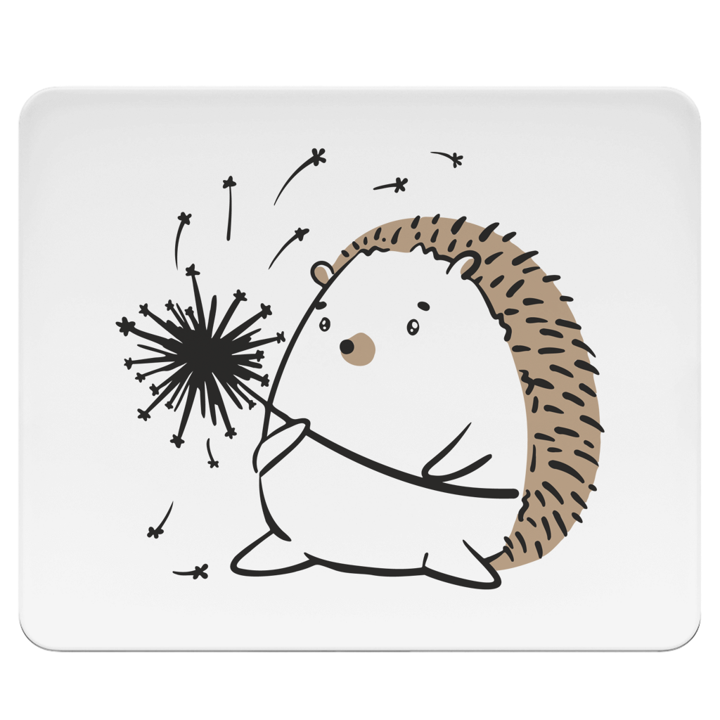 Mousepad "Igel mit Pusteblume" weiß