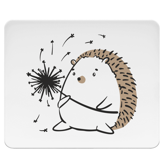 Mousepad "Igel mit Pusteblume" weiß