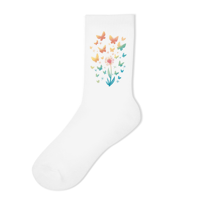 Socken "Pusteblume mit Schmetterlingen" weiß