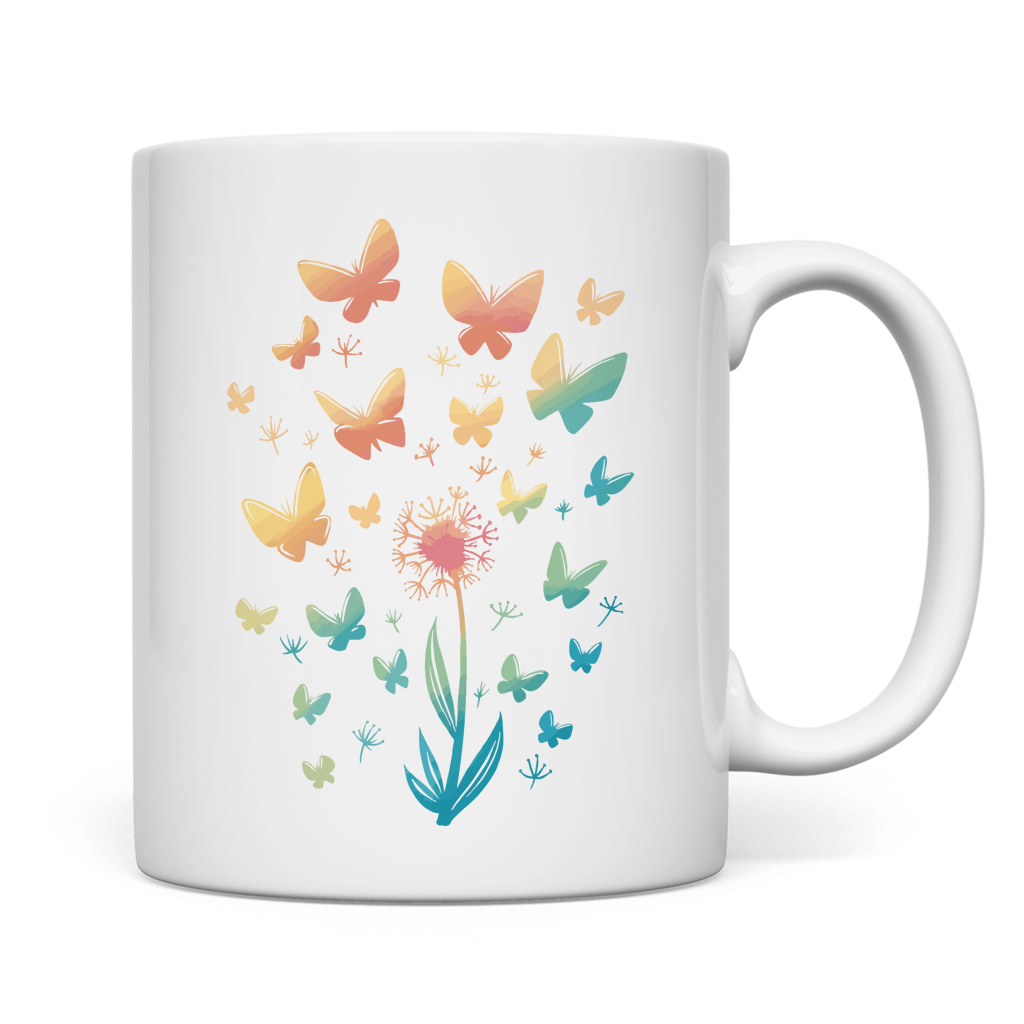 Tasse "Pusteblume mit Schmetterlingen"