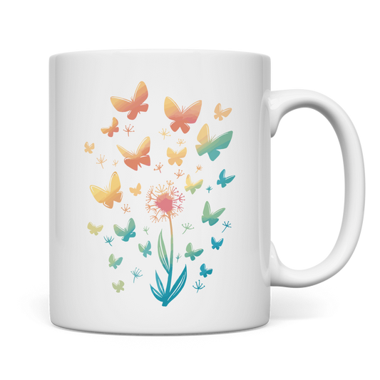 Tasse "Pusteblume mit Schmetterlingen"