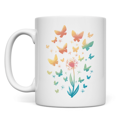 Tasse "Pusteblume mit Schmetterlingen" Rückseite