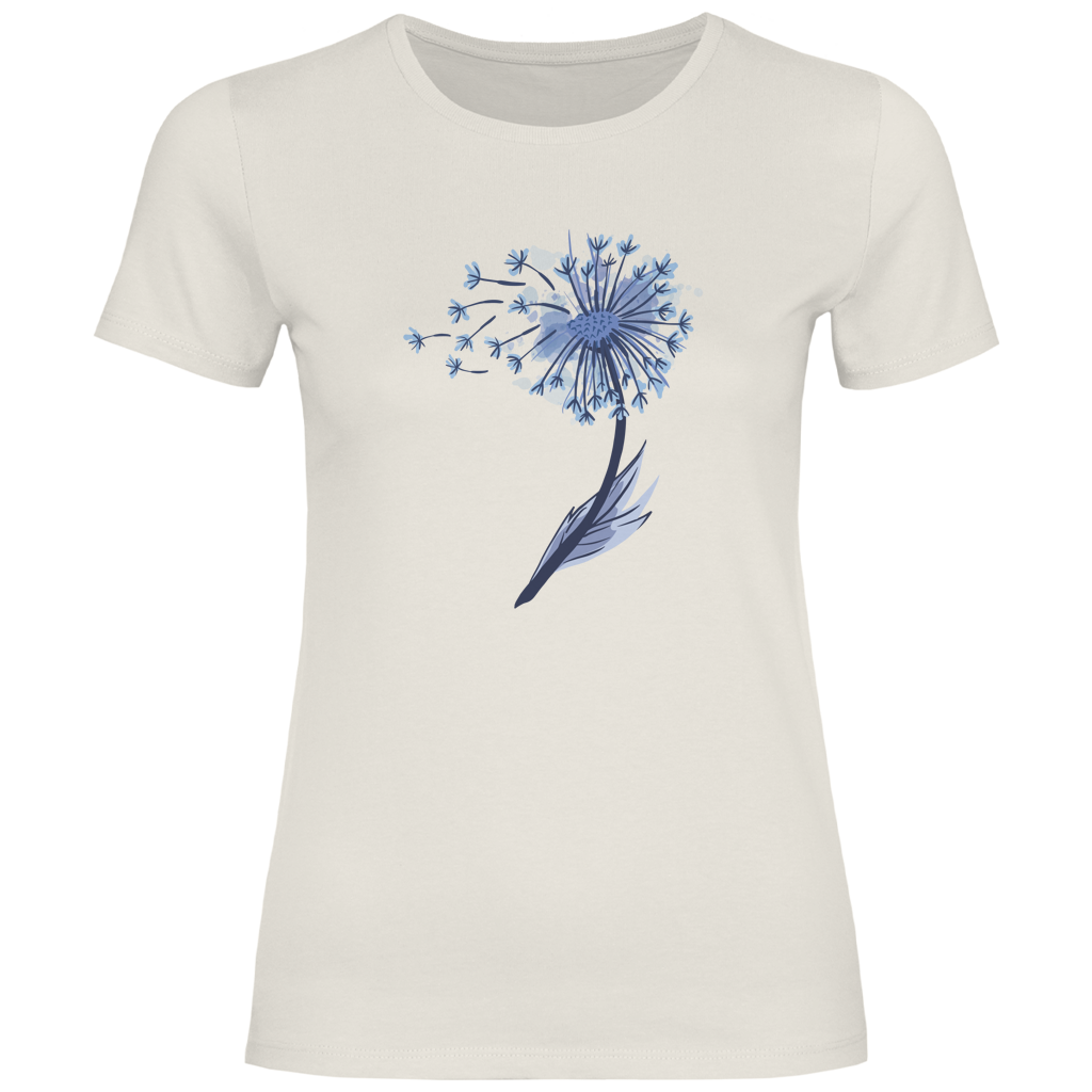 Damen T-Shirt "Pusteblume im Wasserfarben-Stil" beige