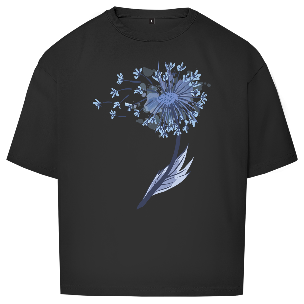 Oversize T-Shirt "Pusteblume im Wasserfarben-Stil" schwarz