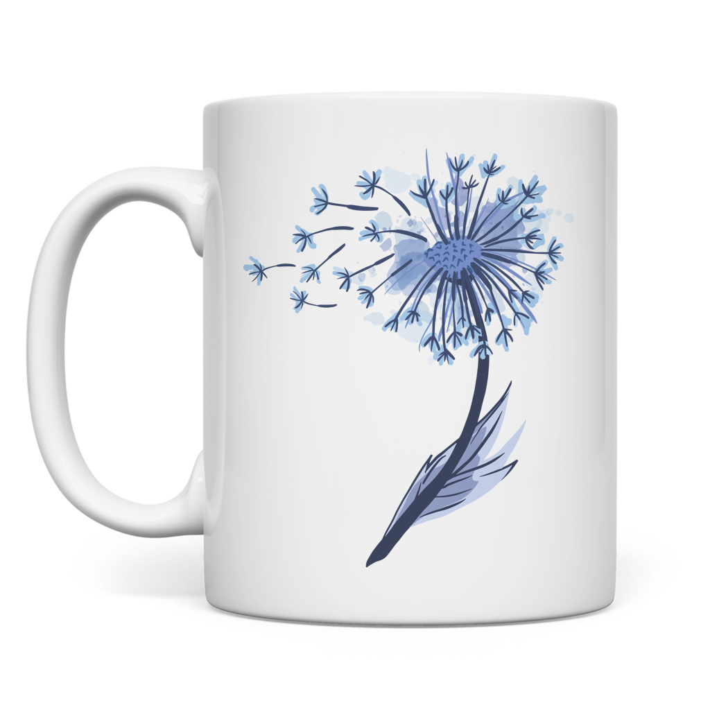 Tasse "Pusteblume im Wasserfarben-Stil" Rückseite