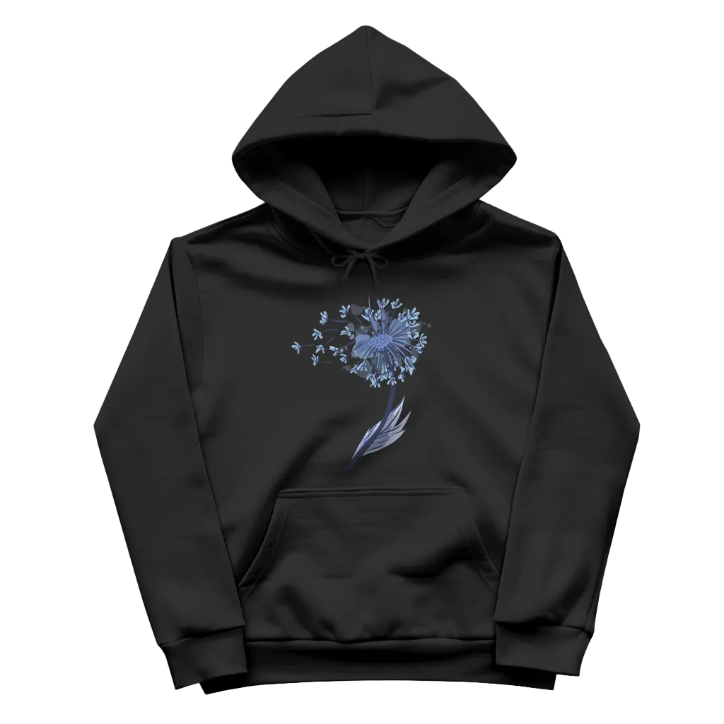 Damen Hoodie "Pusteblume im Wasserfarben-Stil" schwarz