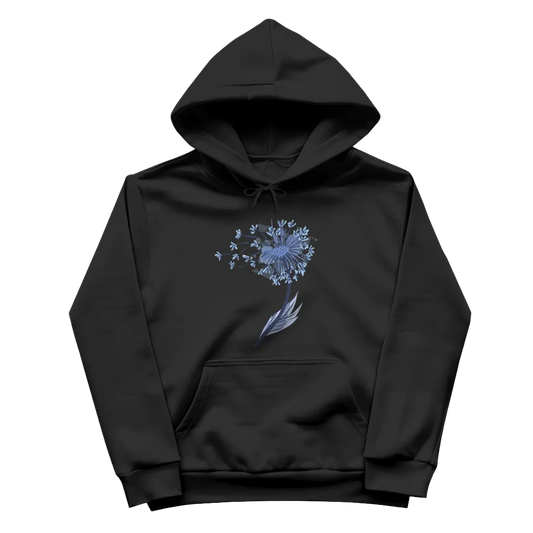 Damen Hoodie "Pusteblume im Wasserfarben-Stil" schwarz