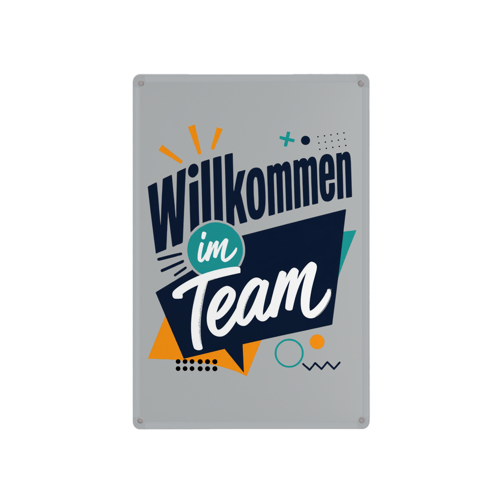 Blechschild "Willkommen im Team" (Modern)
