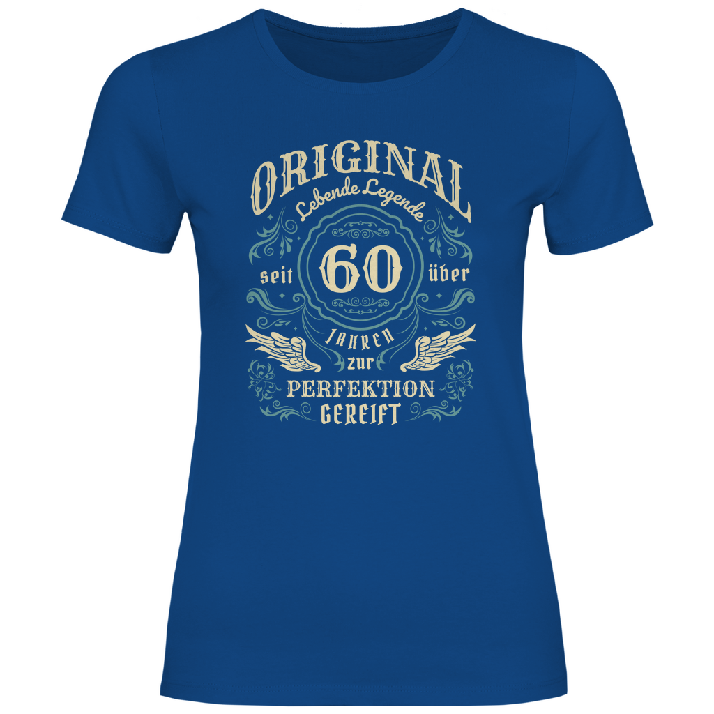 Damen T-Shirt "Lebende Legende seit 60 Jahren" blau