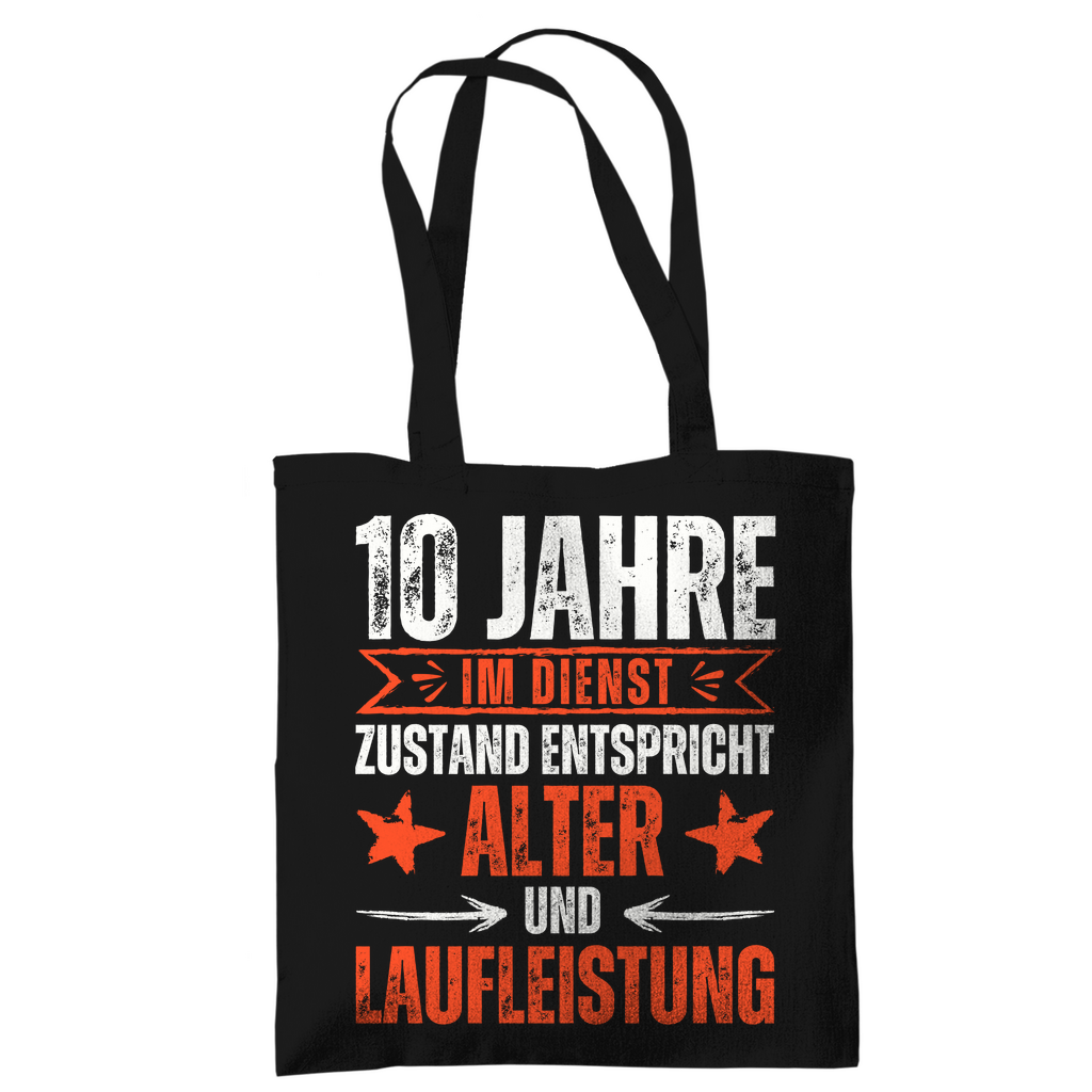 Tragetasche "10 Jahre im Dienst" schwarz