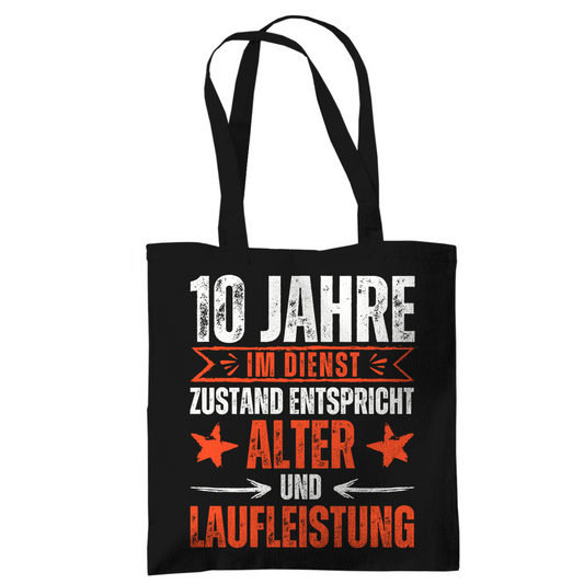 Tragetasche "10 Jahre im Dienst" schwarz