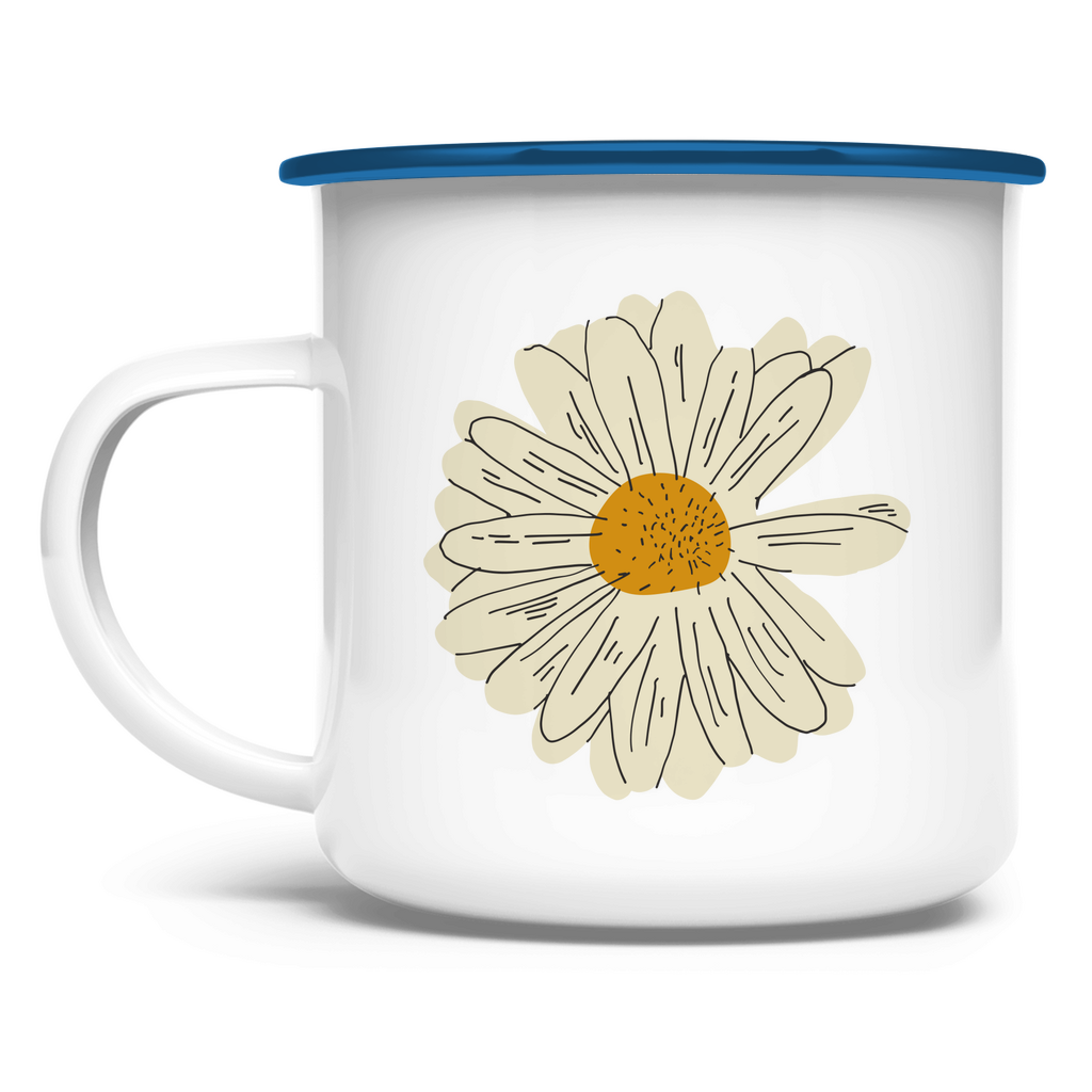 Emaille Tasse "Minimalistisches Gänseblümchen"