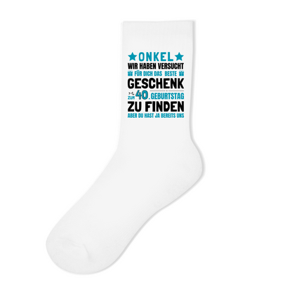 Socken "Onkel 40. Geburtstag Geschenk"
