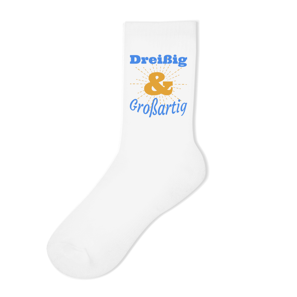 Socken "Dreißig und großartig" weiß