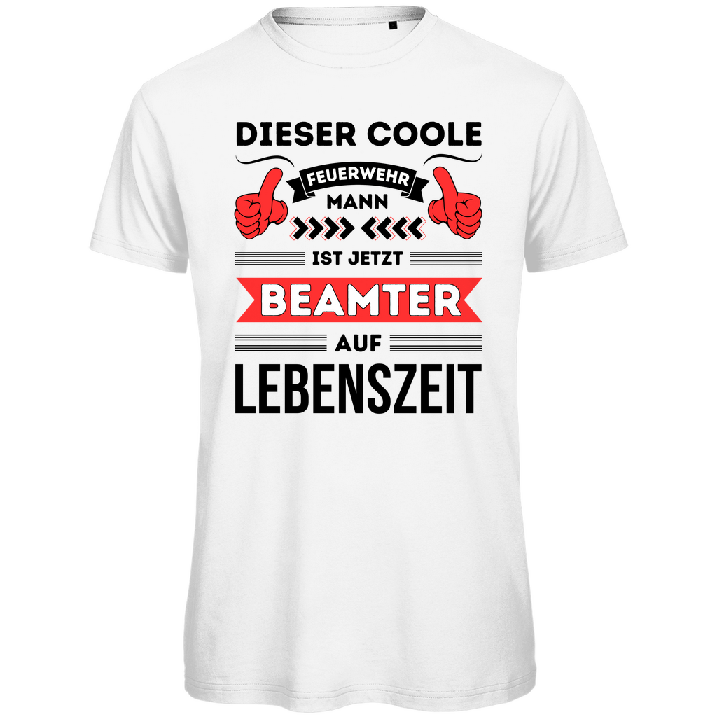 Herren Premium Bio T-Shirt "Dieser coole Feuerwehrmann ist Beamter auf Lebenszeit"