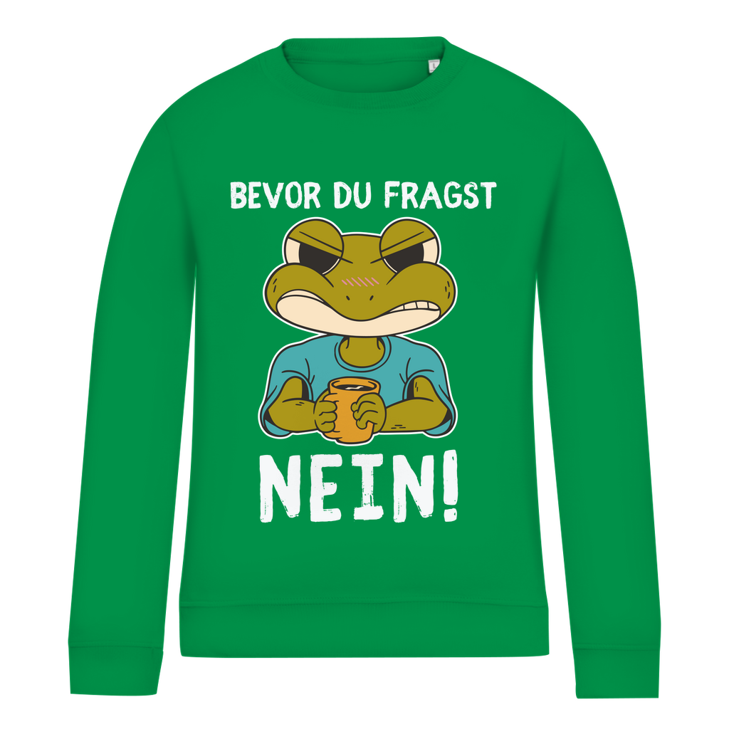 Damen Sweatshirt "Bevor du fragst - Nein!" (Frosch-Motiv)