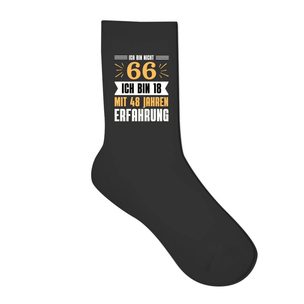 Socken "Ich bin nicht 66" (Orangenes Motiv)