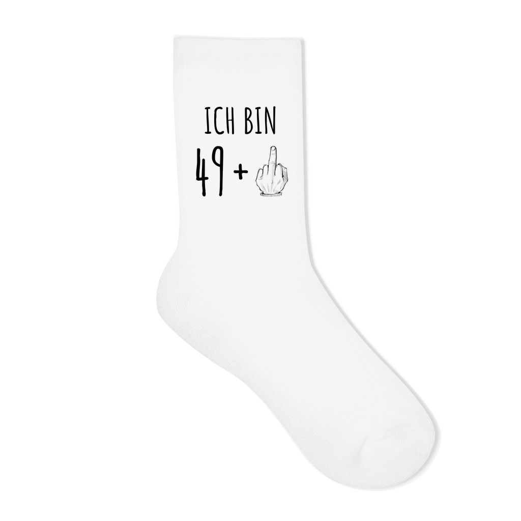 Socken "Ich bin 49 plus Mittelfinger"