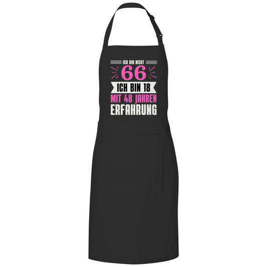 Kochschürze "Ich bin nicht 66" (Pinkes Motiv)
