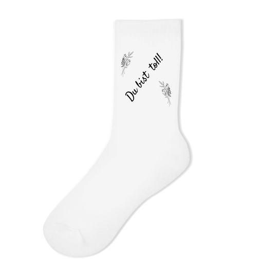 Socken "Du bist toll" (Blumen-Motiv)