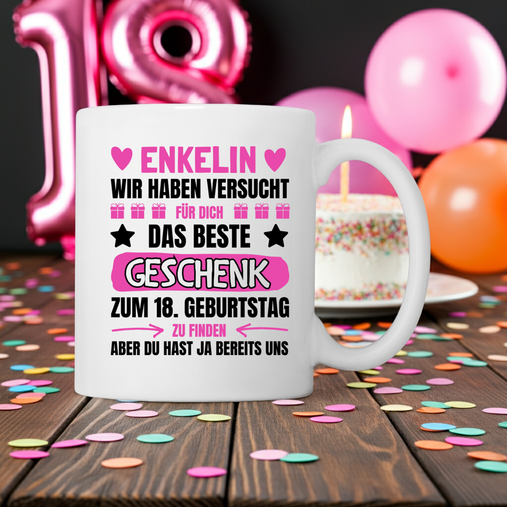 Tasse Enkelin 18. Geburtstag