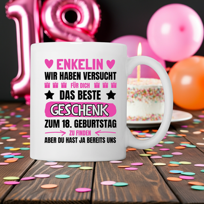 Tasse Enkelin 18. Geburtstag