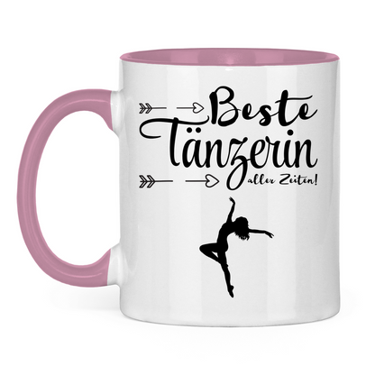 Tasse "Beste Tänzerin aller Zeiten!" weiß/pink