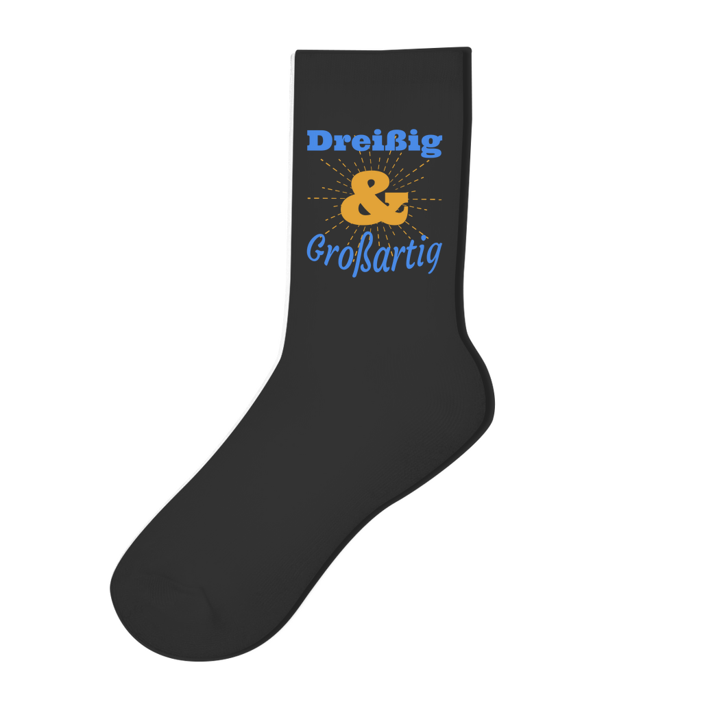 Socken "Dreißig und großartig" schwarz