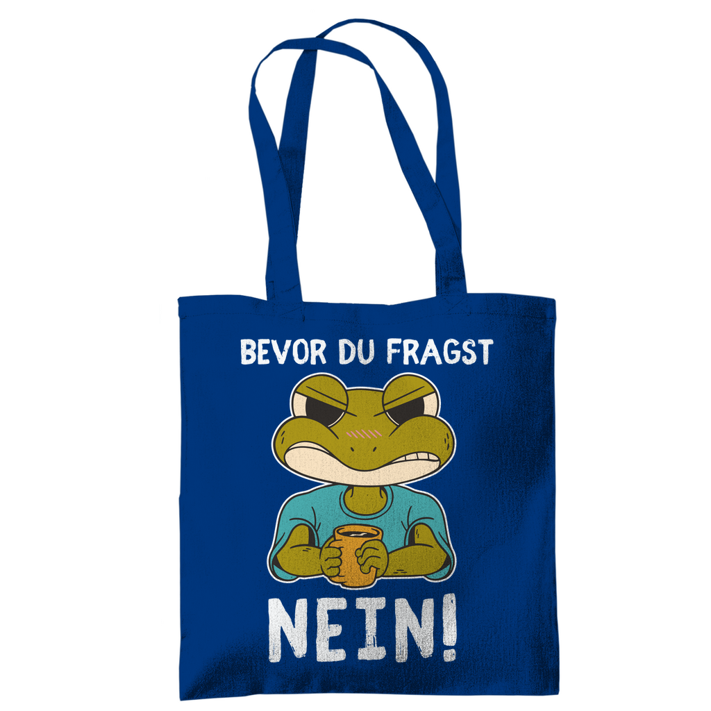 Tasche "Bevor du fragst - Nein!" (Frosch-Motiv)