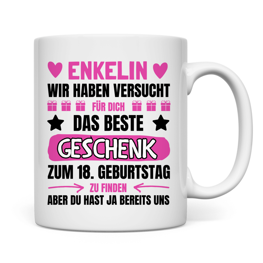 Tasse "Enkelin 18. Geburtstag" (von Großeltern)
