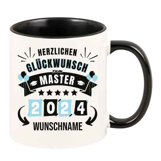 Personalisierte Tasse "Glückwunsch zum Master 2024"