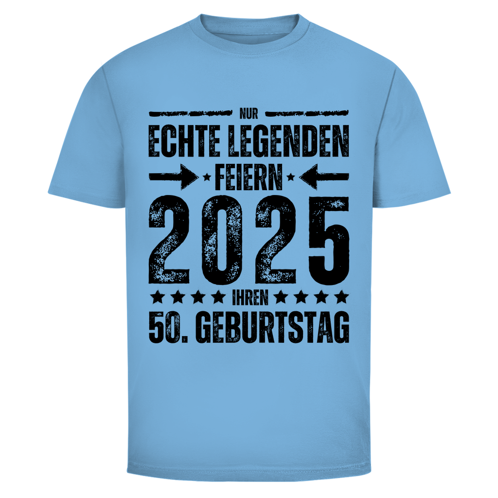 Herren T-Shirt "50. Geburtstag 2025" hellblau