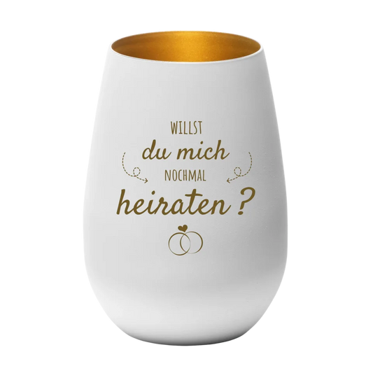 Windlicht "Willst du mich nochmal heiraten?"