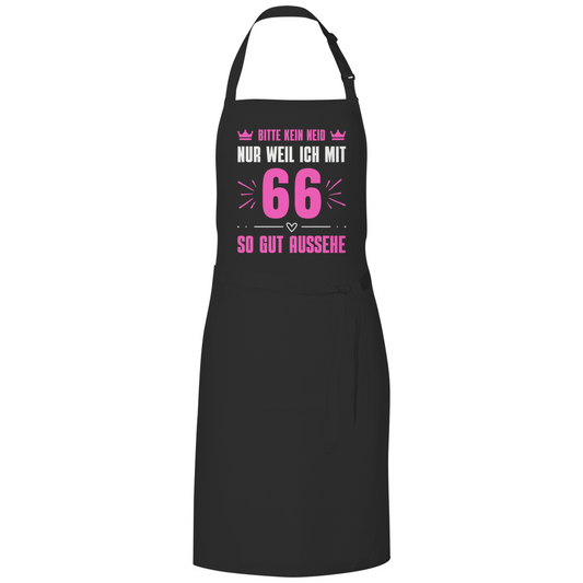 Grillschürze "Bitte kein Neid, nur weil ich mit 66" (Pinkes Motiv)