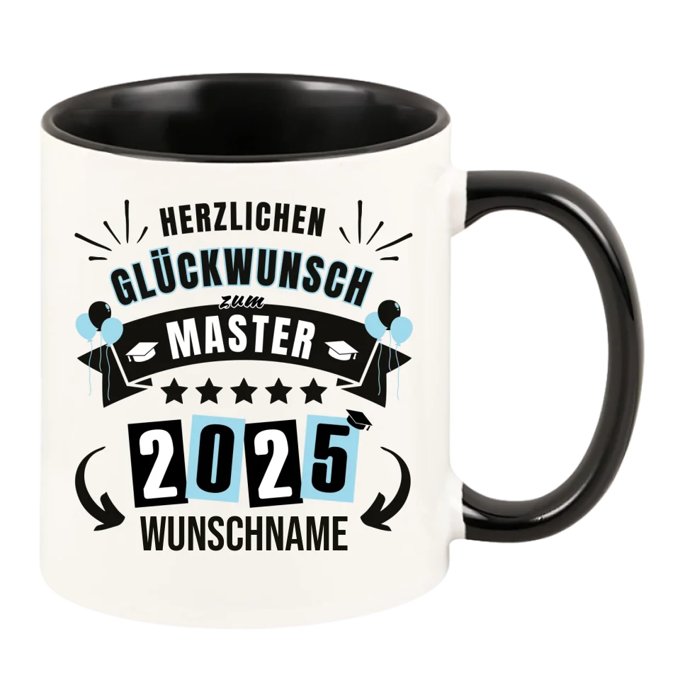 Personalisierte Tasse "Glückwunsch zum Master 2025"