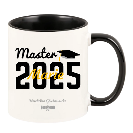 Personalisierte Tasse "Master 2025" mit Wunschnamen