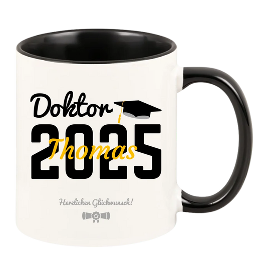 Personalisierte Tasse "Doktor 2025" mit Wunschnamen